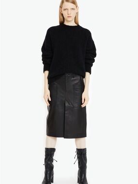 Petar Petrov Vienna RIMA Lamb leather Black Skirt  NWT